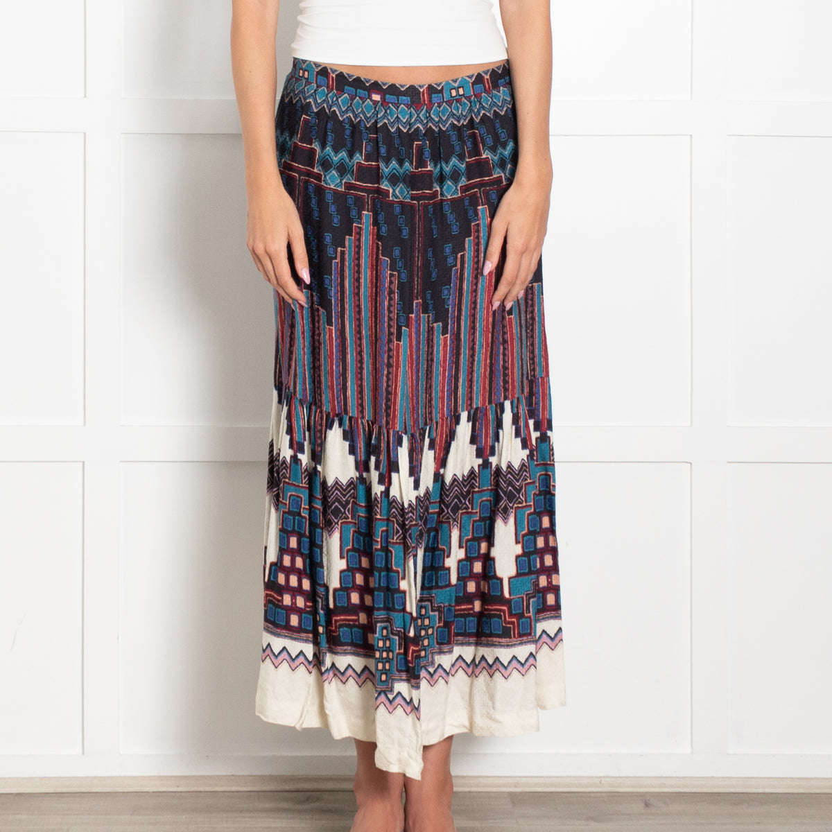 Ba&Sh Multi Geometric Print Maxi Skirt