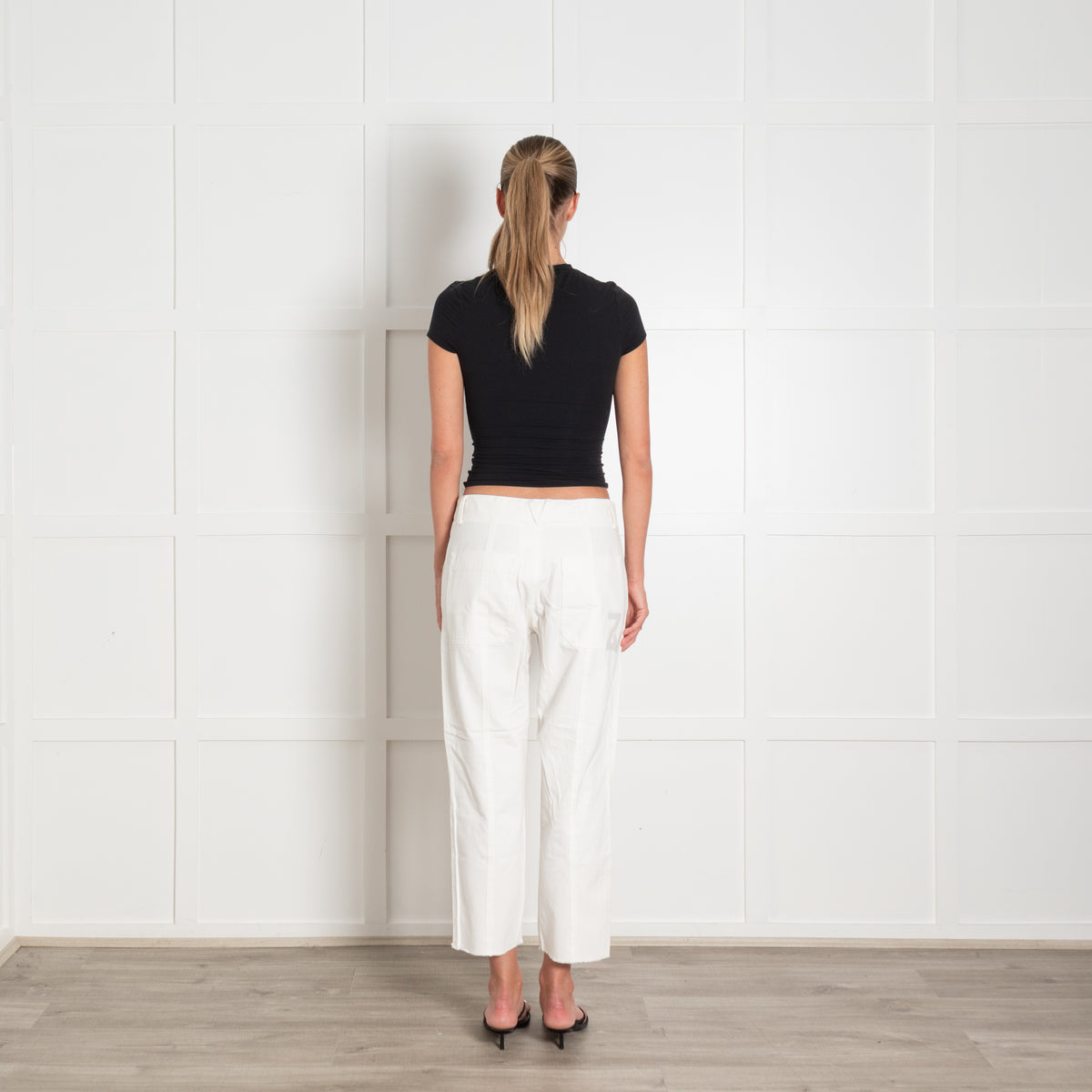 Zadig & Voltaire Pre-Loved White Twill Crop Cargo Style Trousers