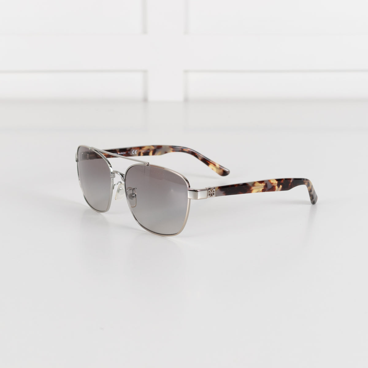 Tory Burch Silver Frame Aviator Style Sunglasses