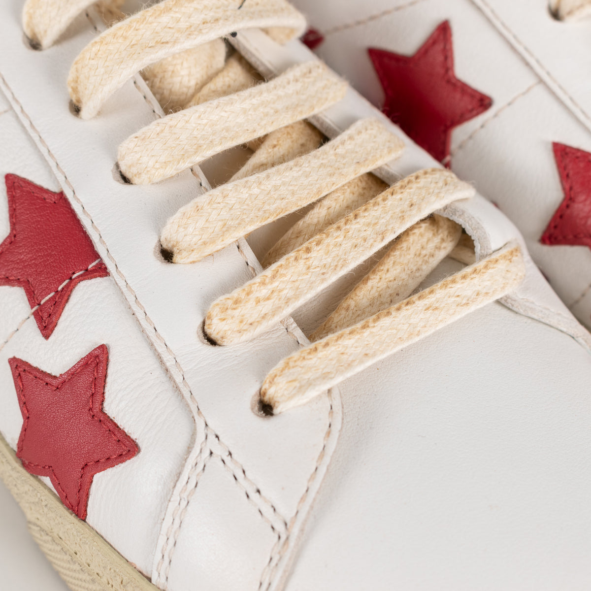Saint Laurent White Red Stars Court Trainers