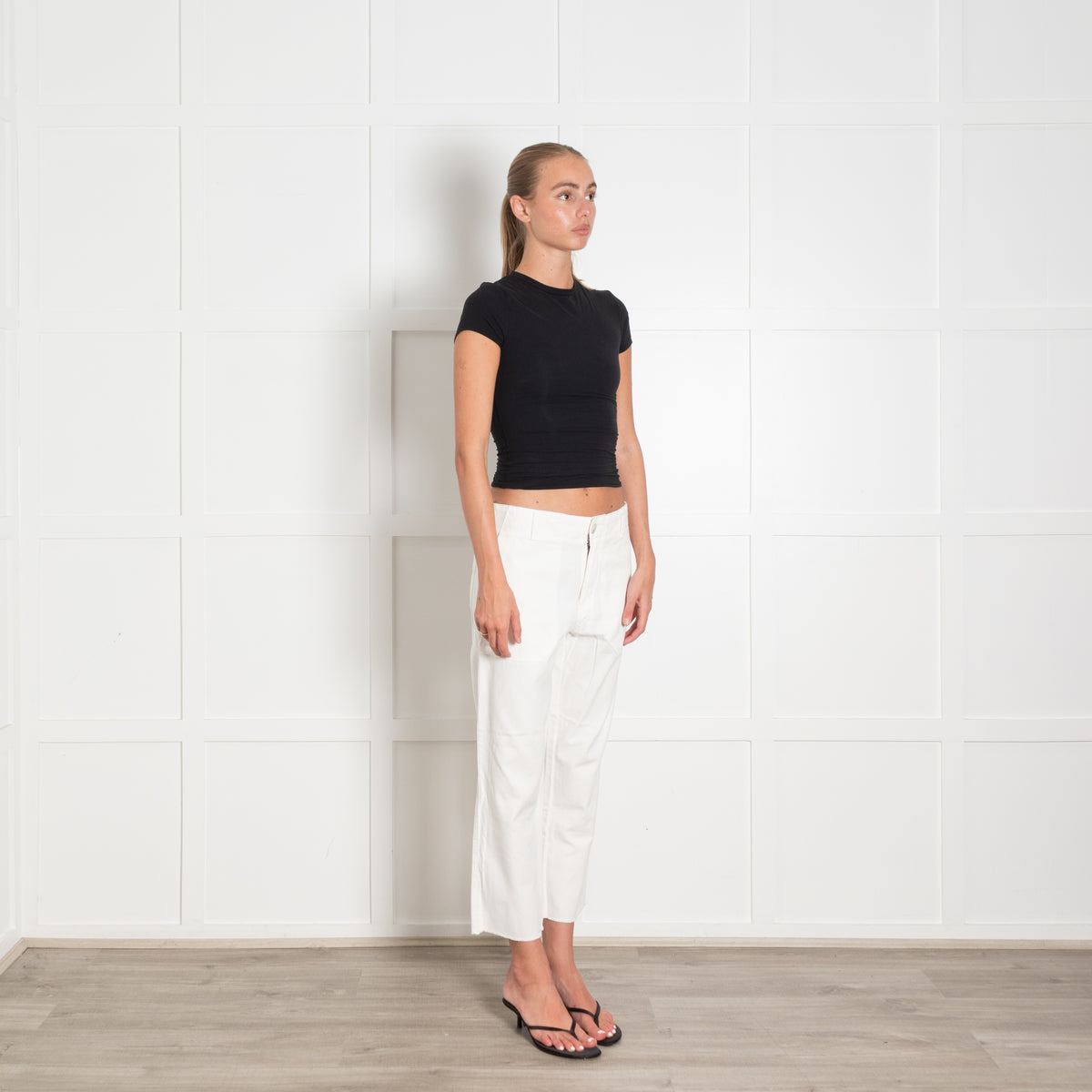 Zadig & Voltaire Pre-Loved White Twill Crop Cargo Style Trousers