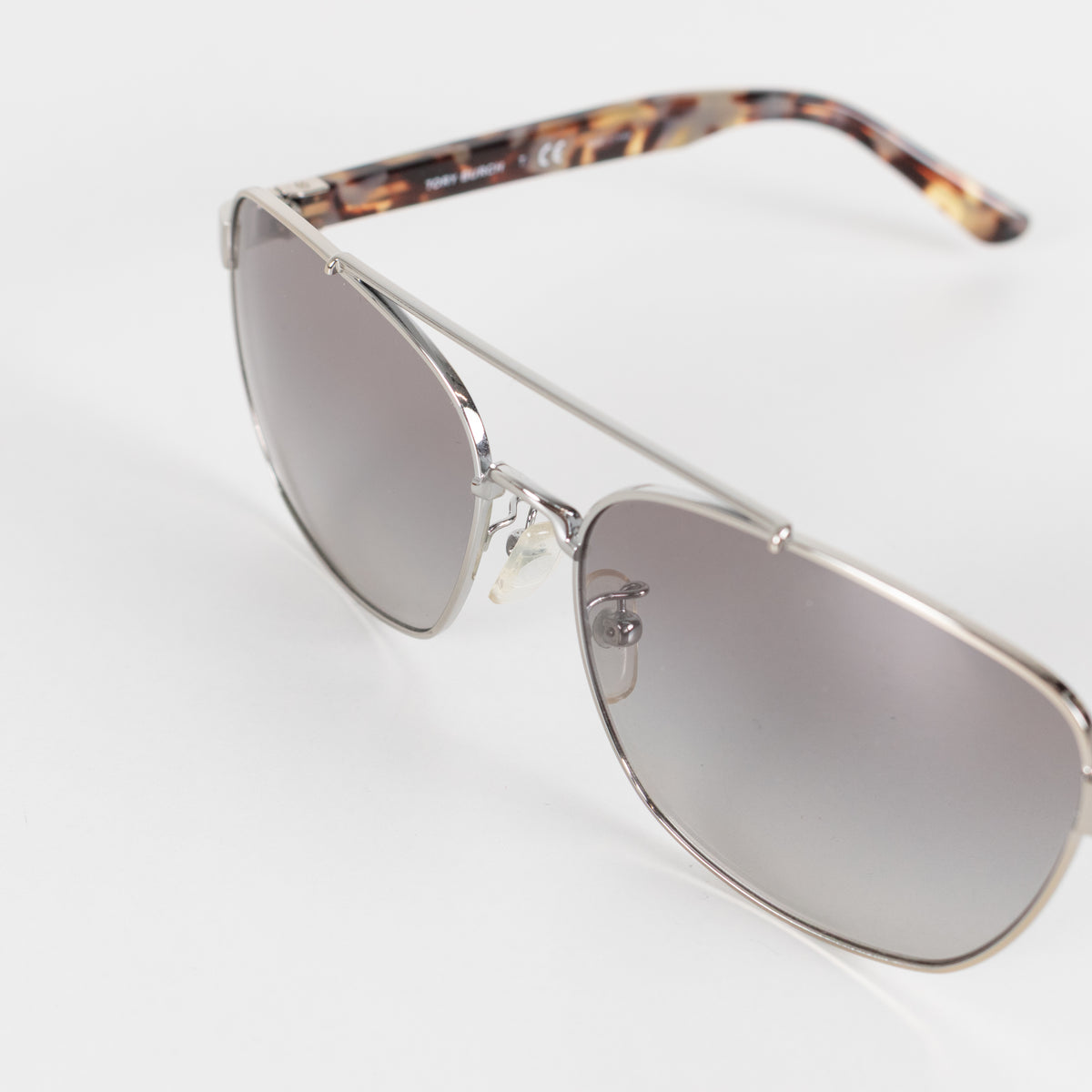 Tory Burch Silver Frame Aviator Style Sunglasses