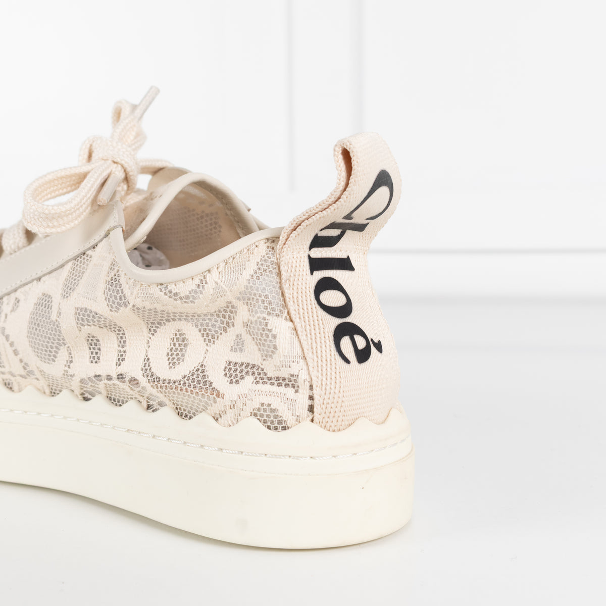 Chloe Cream Lace Mesh Lauren Sneakers
