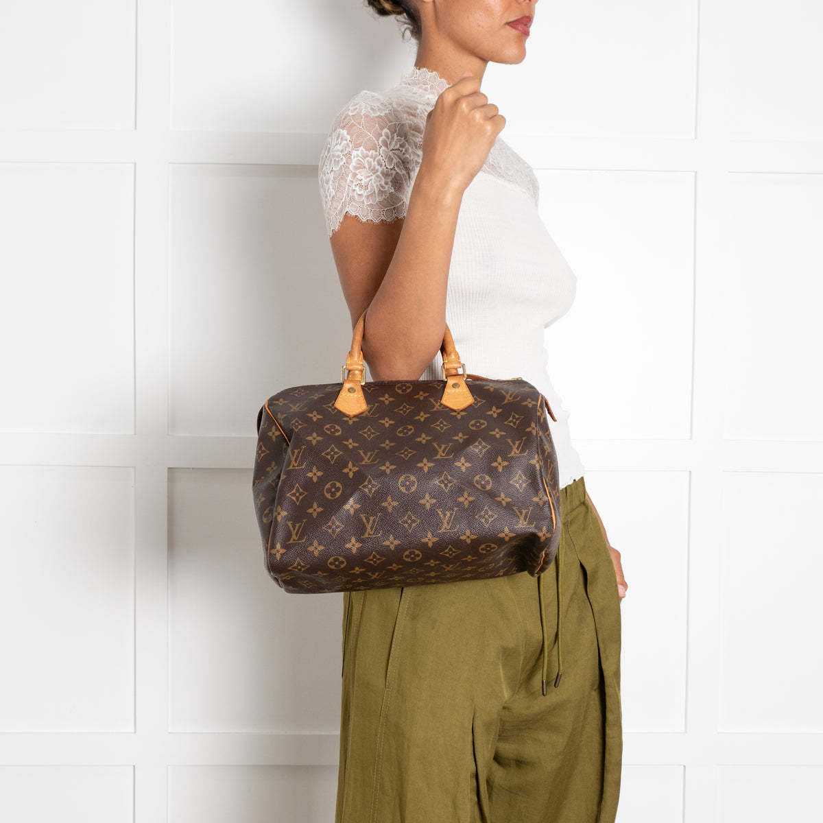 Louis Vuitton Brown Coated Canvas Monogram Speedy 30