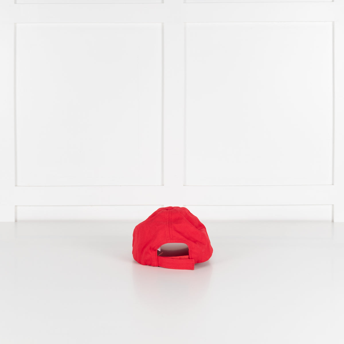 Ganni Red Cotton Hat With Front Logo Embroidered