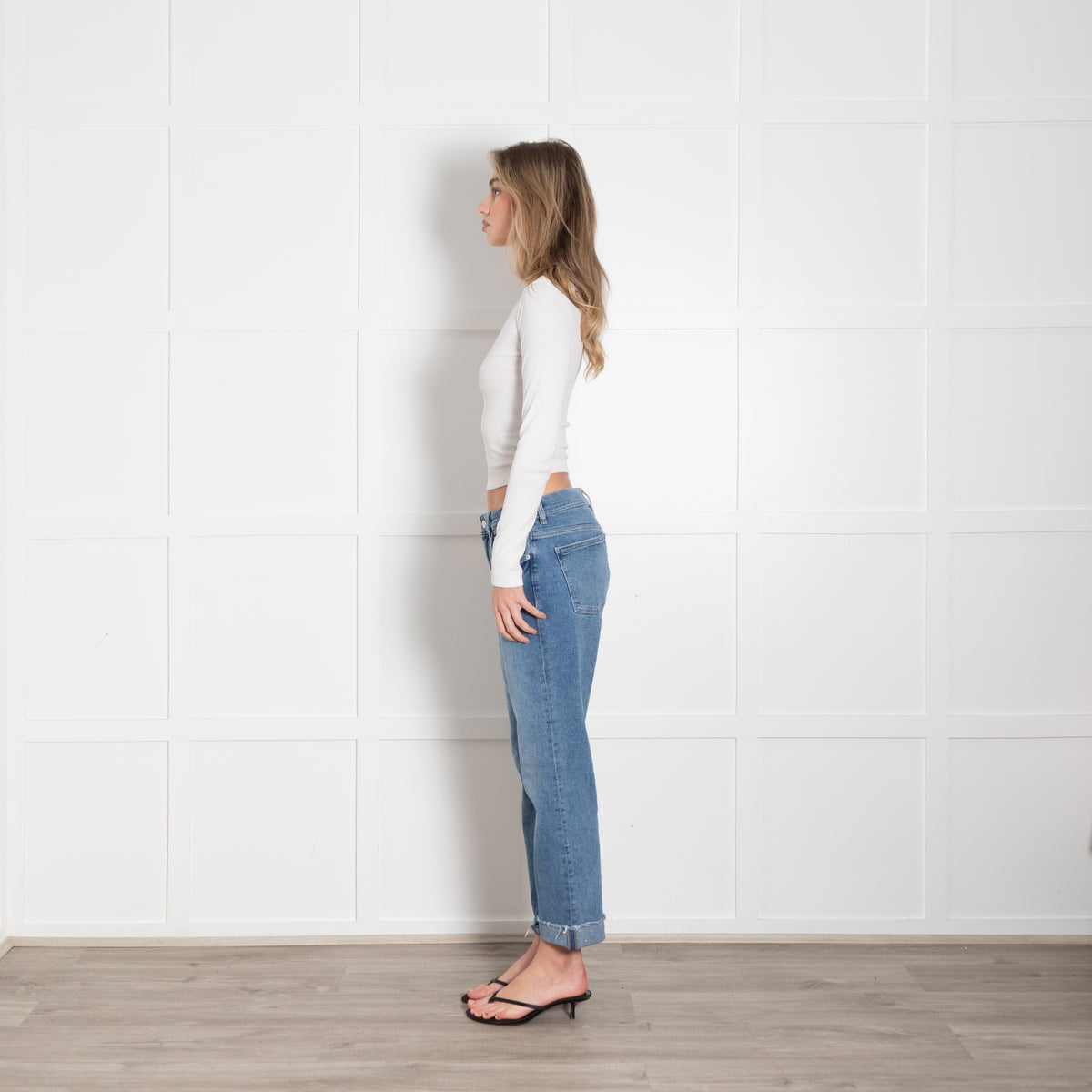 DL1961 Pale Denim Patti Jeans Freyed Hem