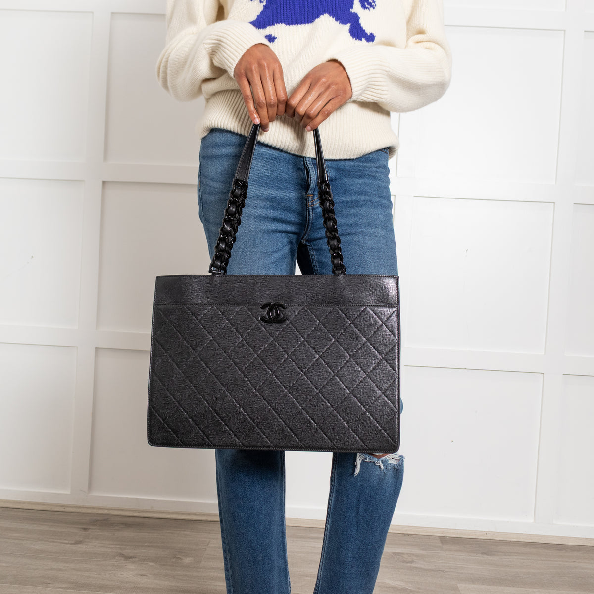 Chanel So Black My Everything Caviar Tote Bag