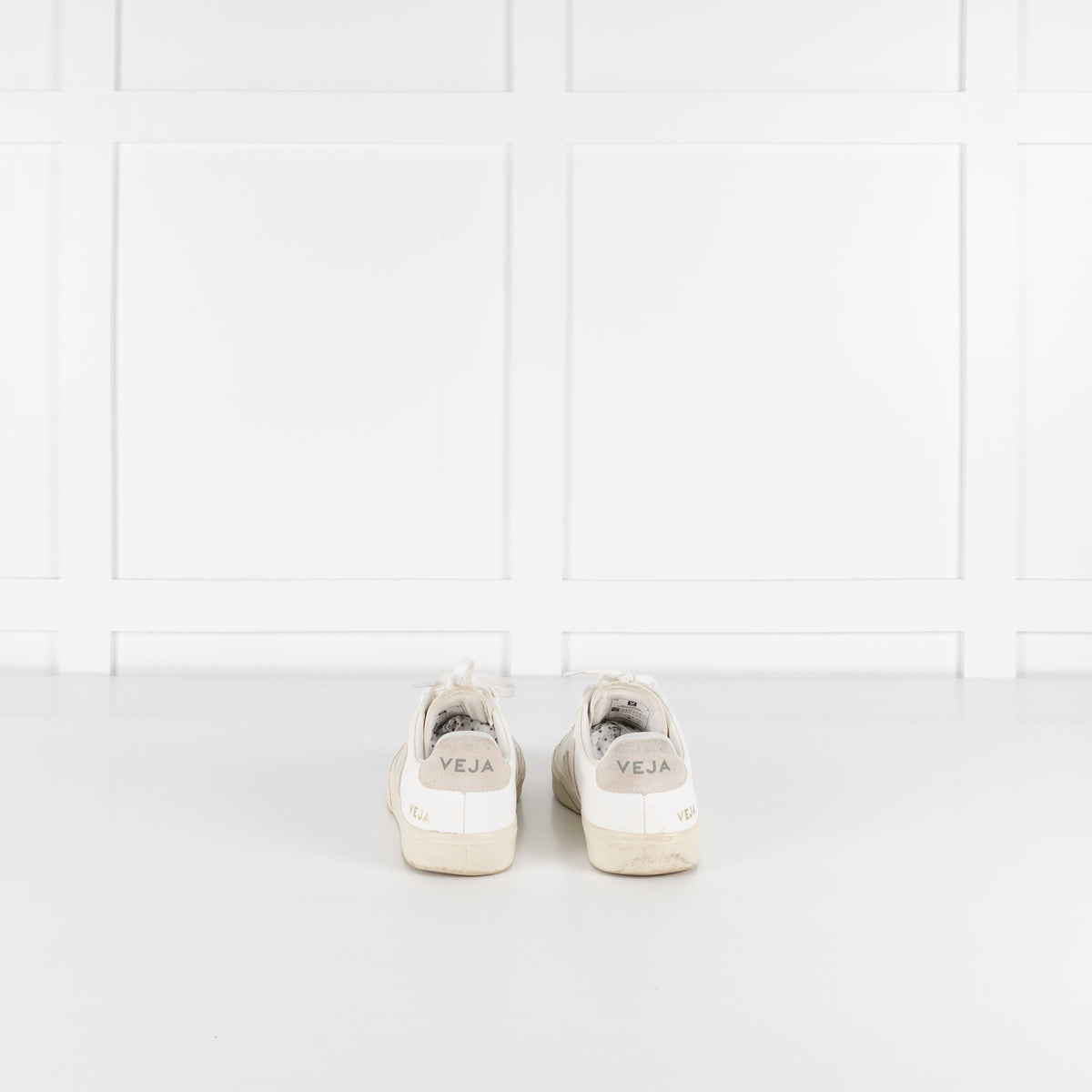 Veja White Leather Lace Up Trainers