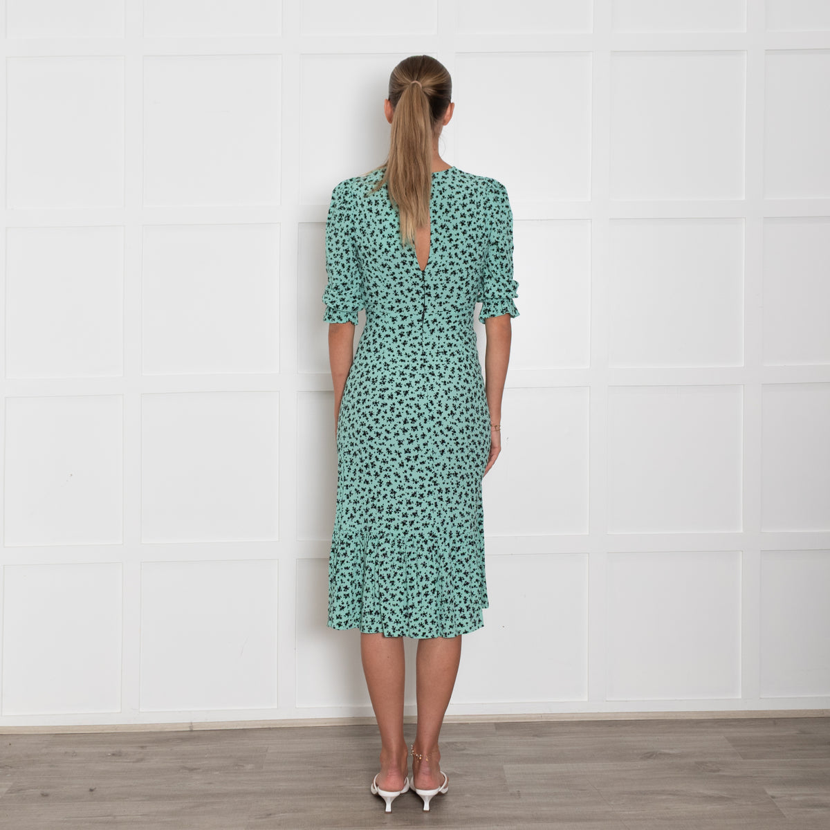 Nobody's Child Turquoise Black Floral Dress
