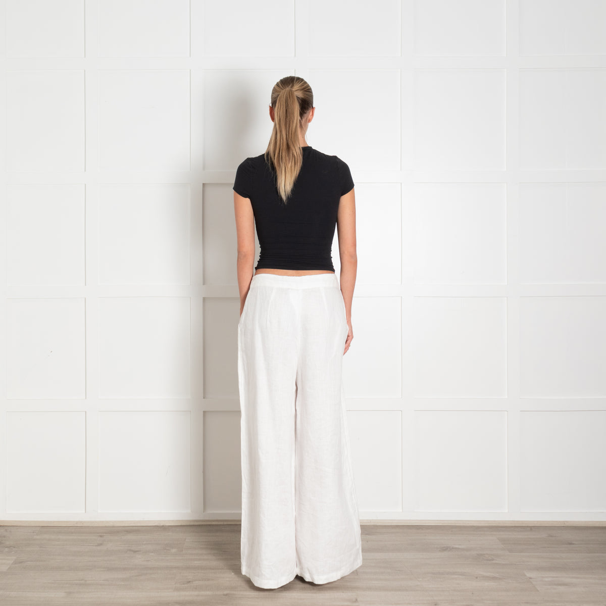 Faithfull the Brand White Linen Wide Leg Tailored Trousers