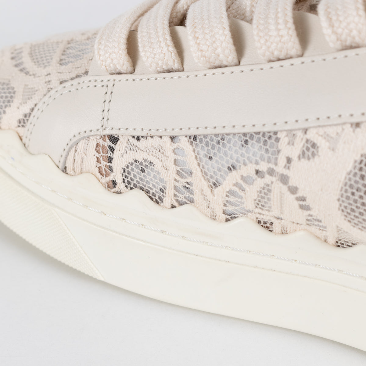 Chloe Cream Lace Mesh Lauren Sneakers