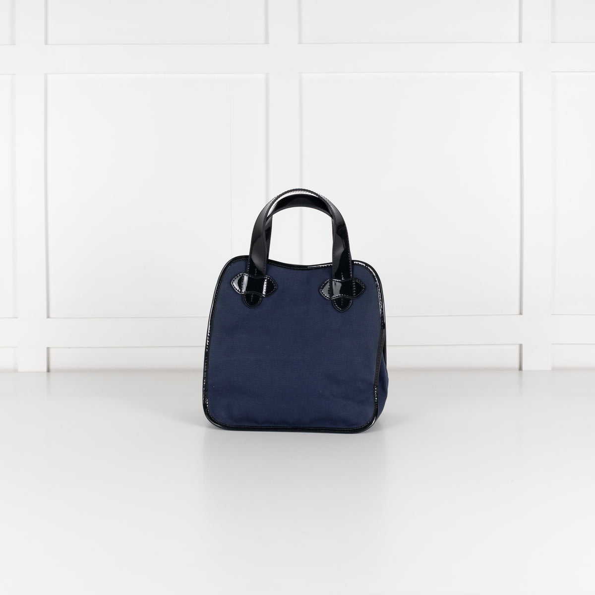 Tila March Navy Bag with Patent Trim