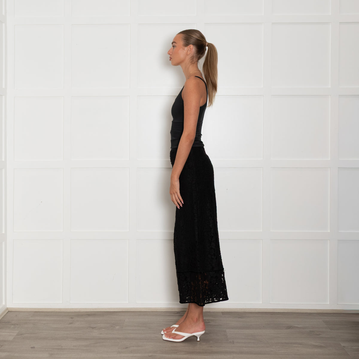 See By Chloe Black Broderie Anglaise Flare Trousers