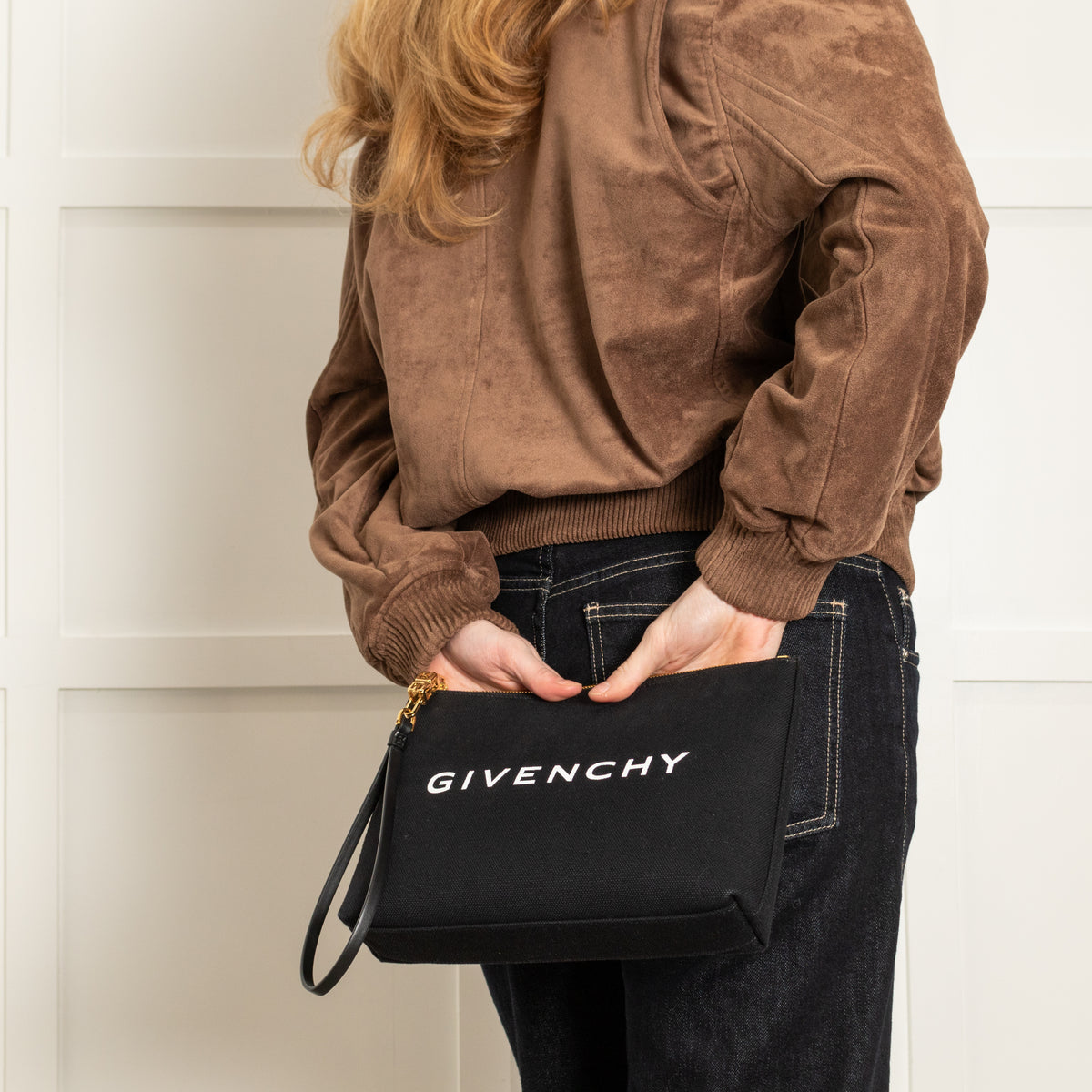 Givenchy Black Cotton Travel Pouch With Logo