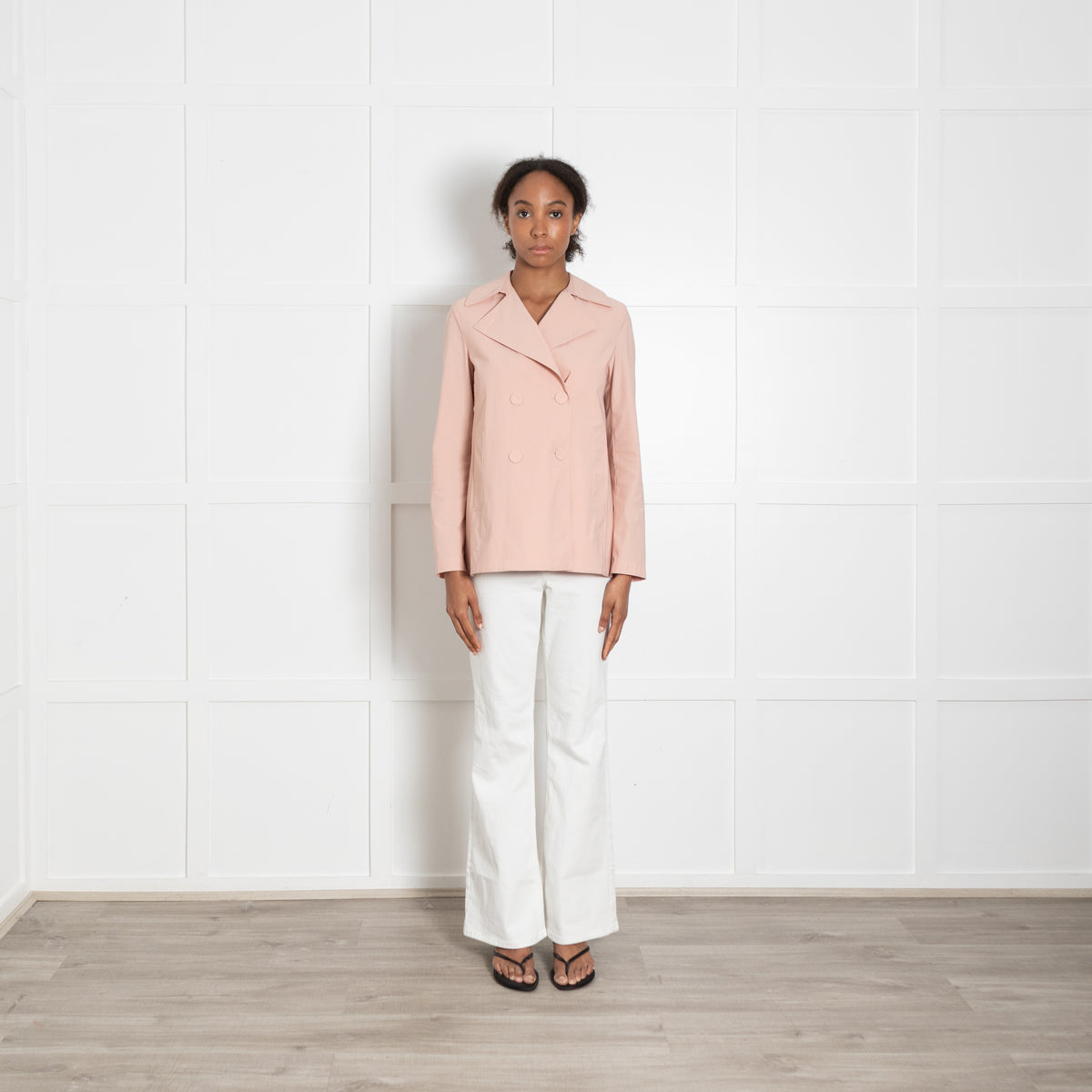 Harris Wharf London Peach Short Double Breasted Coat
