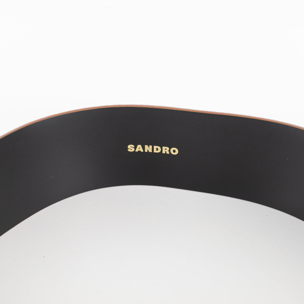 Sandro Tan Suede Wide Waist Belt