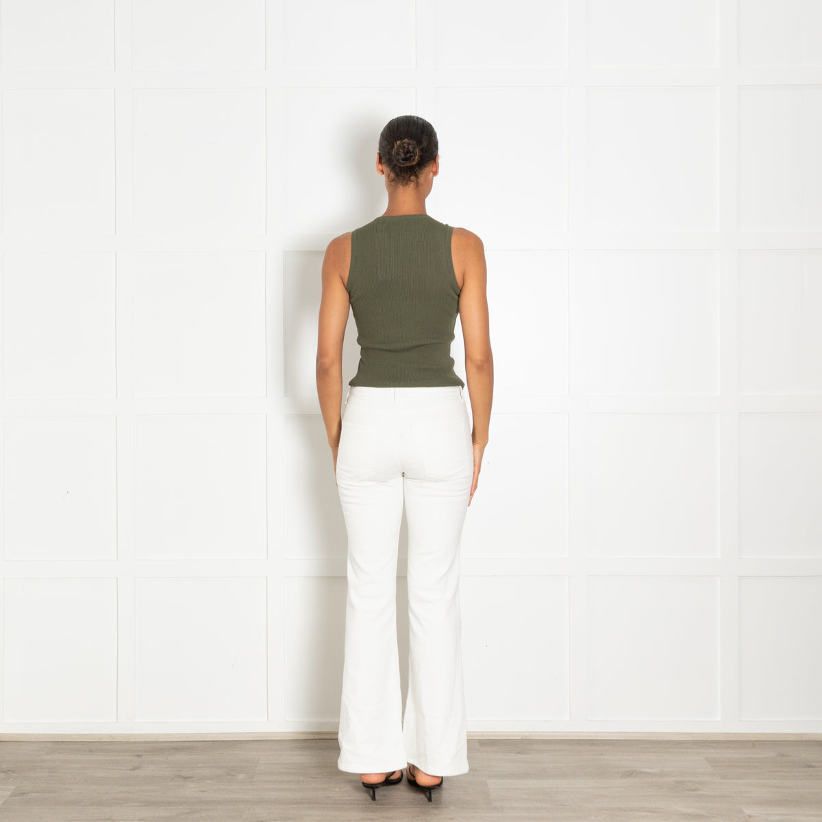 Wardrobe NYC Khaki Ribbed Vest Top