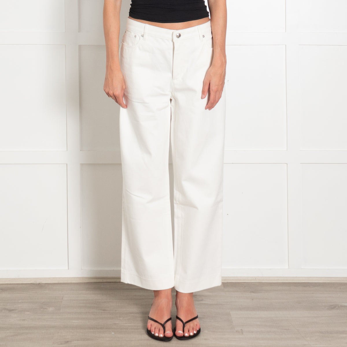 APC White Wide High Waist Jeans