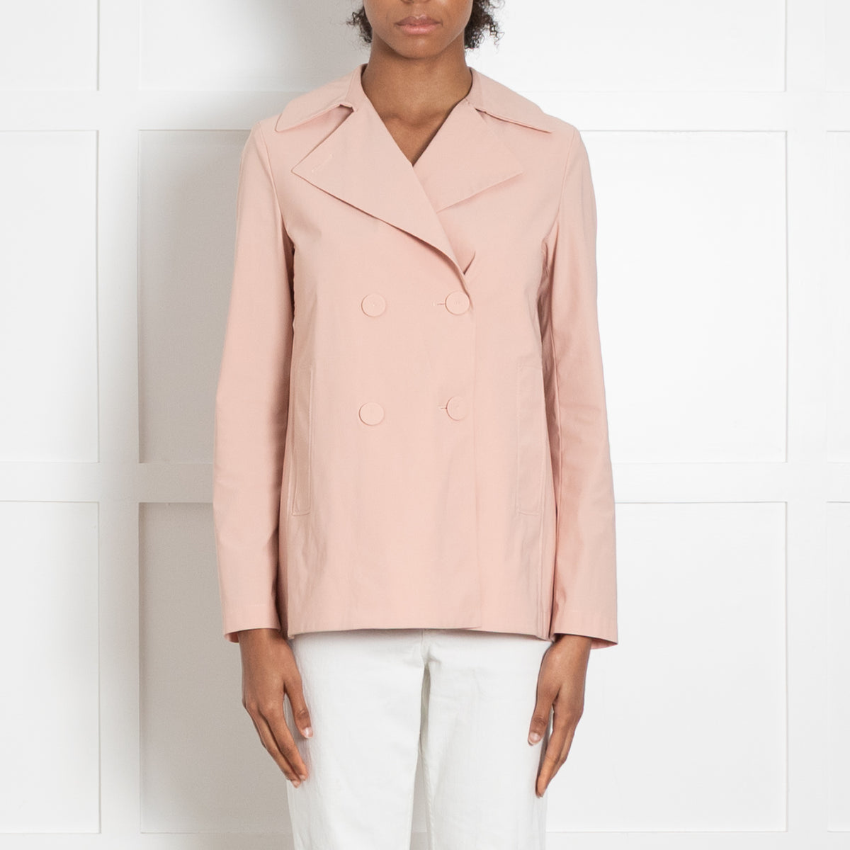 Harris Wharf London Peach Short Double Breasted Coat
