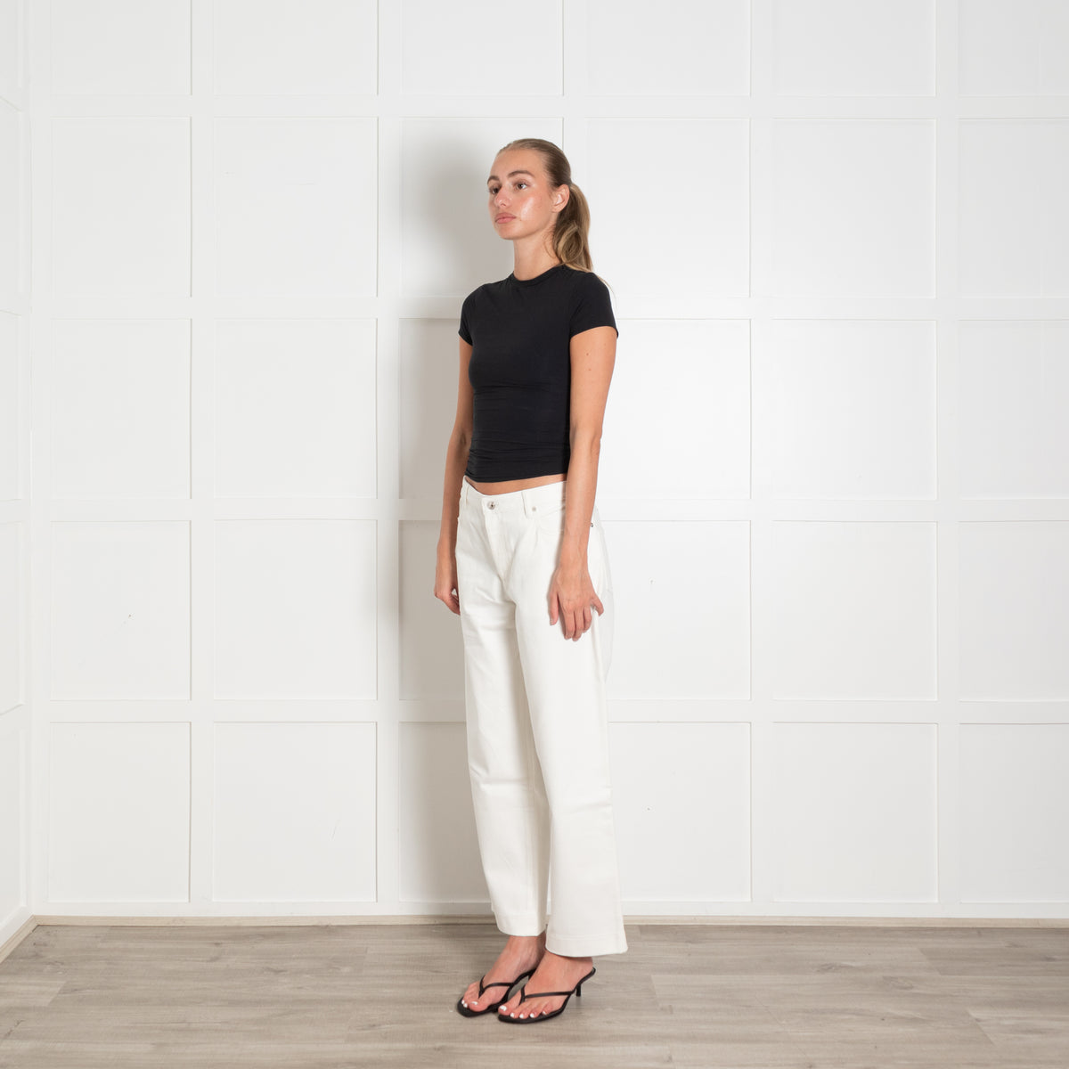 APC White Wide High Waist Jeans
