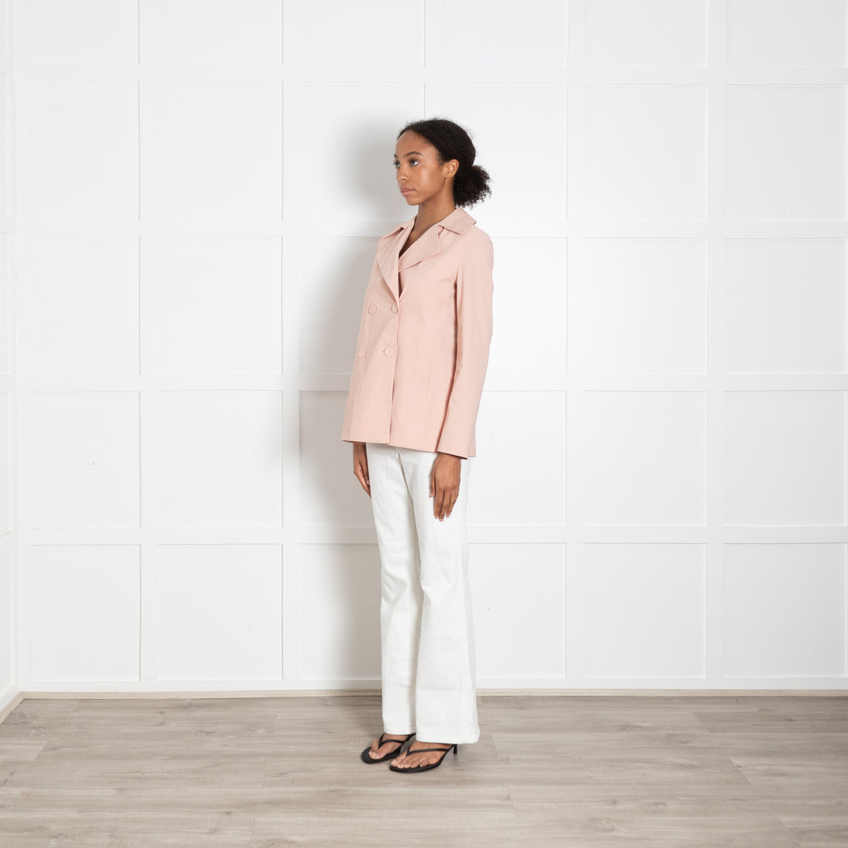 Harris Wharf London Peach Short Double Breasted Coat