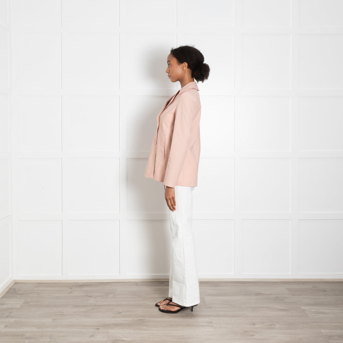 Harris Wharf London Peach Short Double Breasted Coat