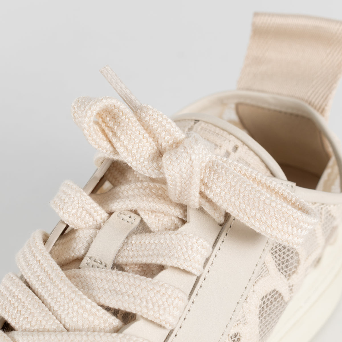Chloe Cream Lace Mesh Lauren Sneakers