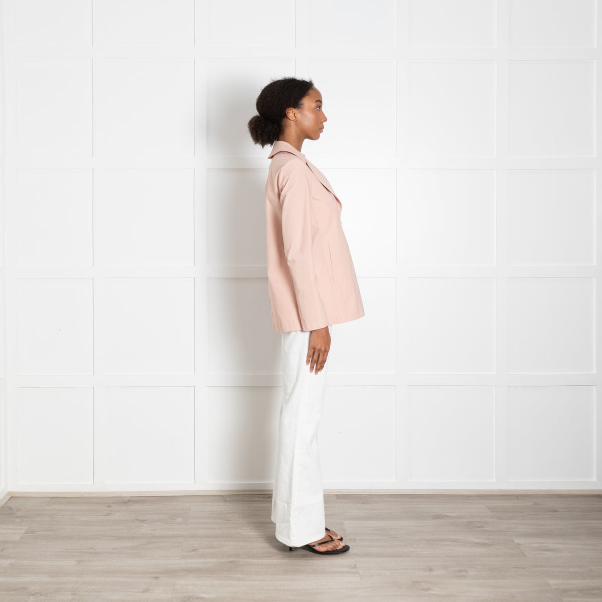 Harris Wharf London Peach Short Double Breasted Coat