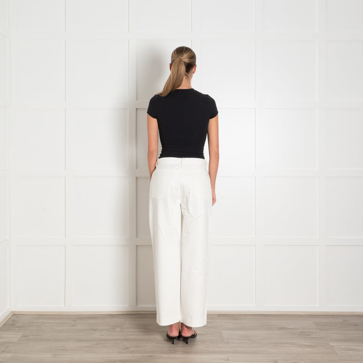 APC White Wide High Waist Jeans