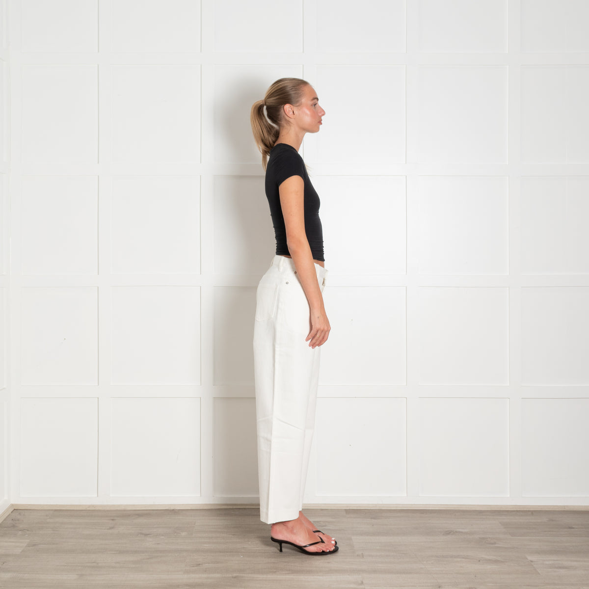 APC White Wide High Waist Jeans