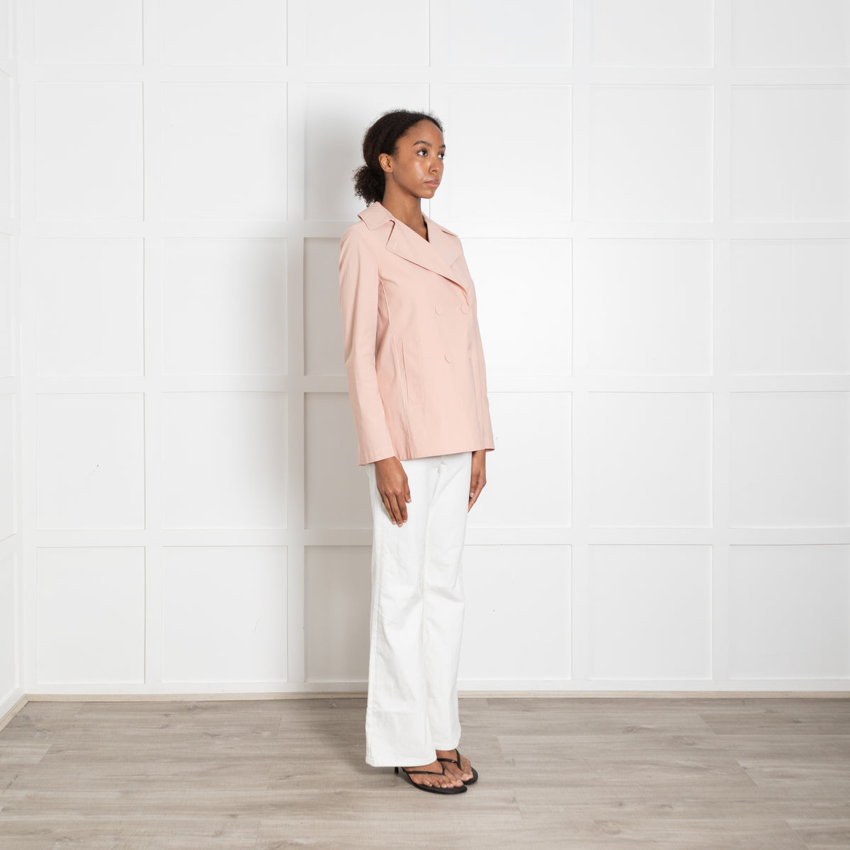 Harris Wharf London Peach Short Double Breasted Coat