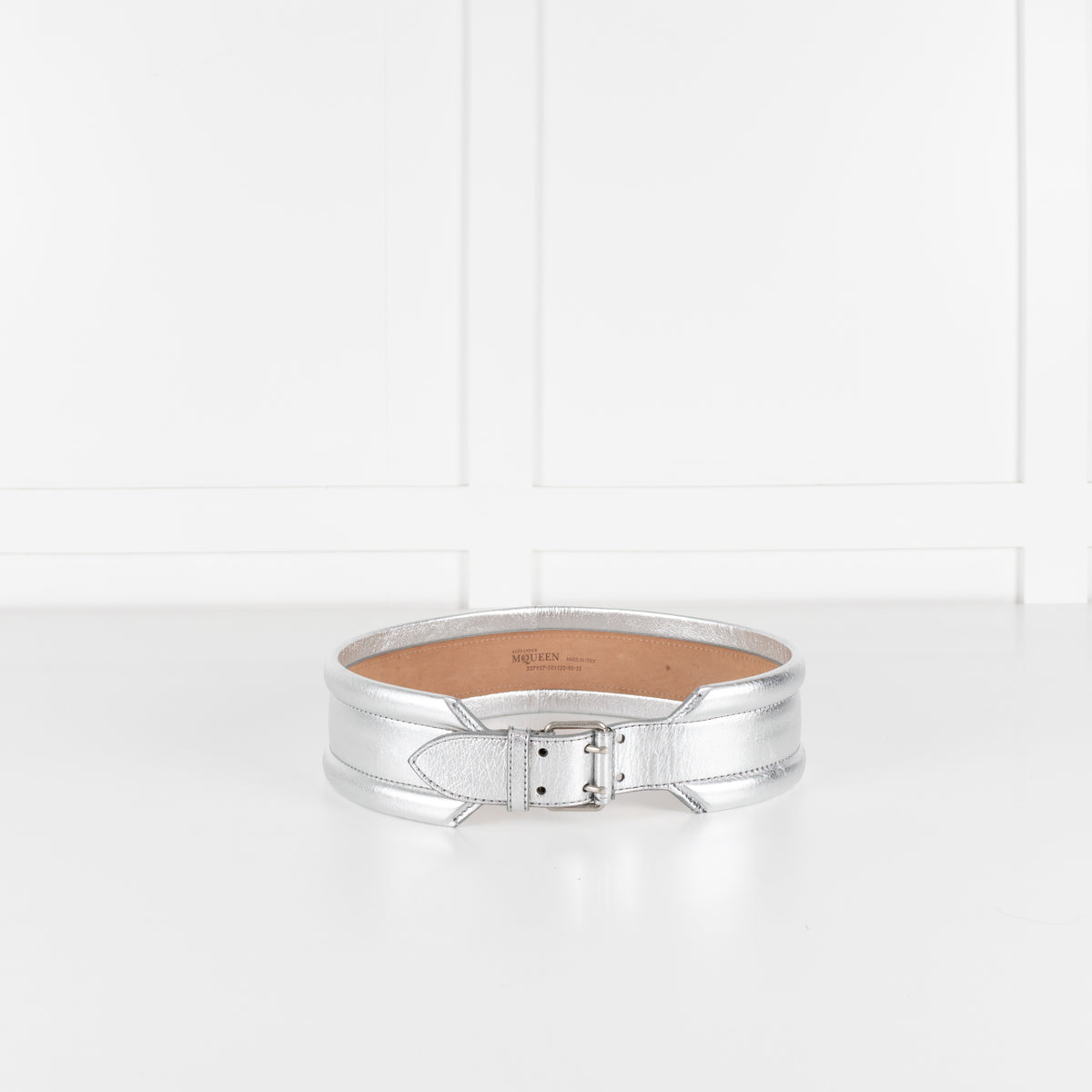Alexander McQueen Silver Wide Waist Belt