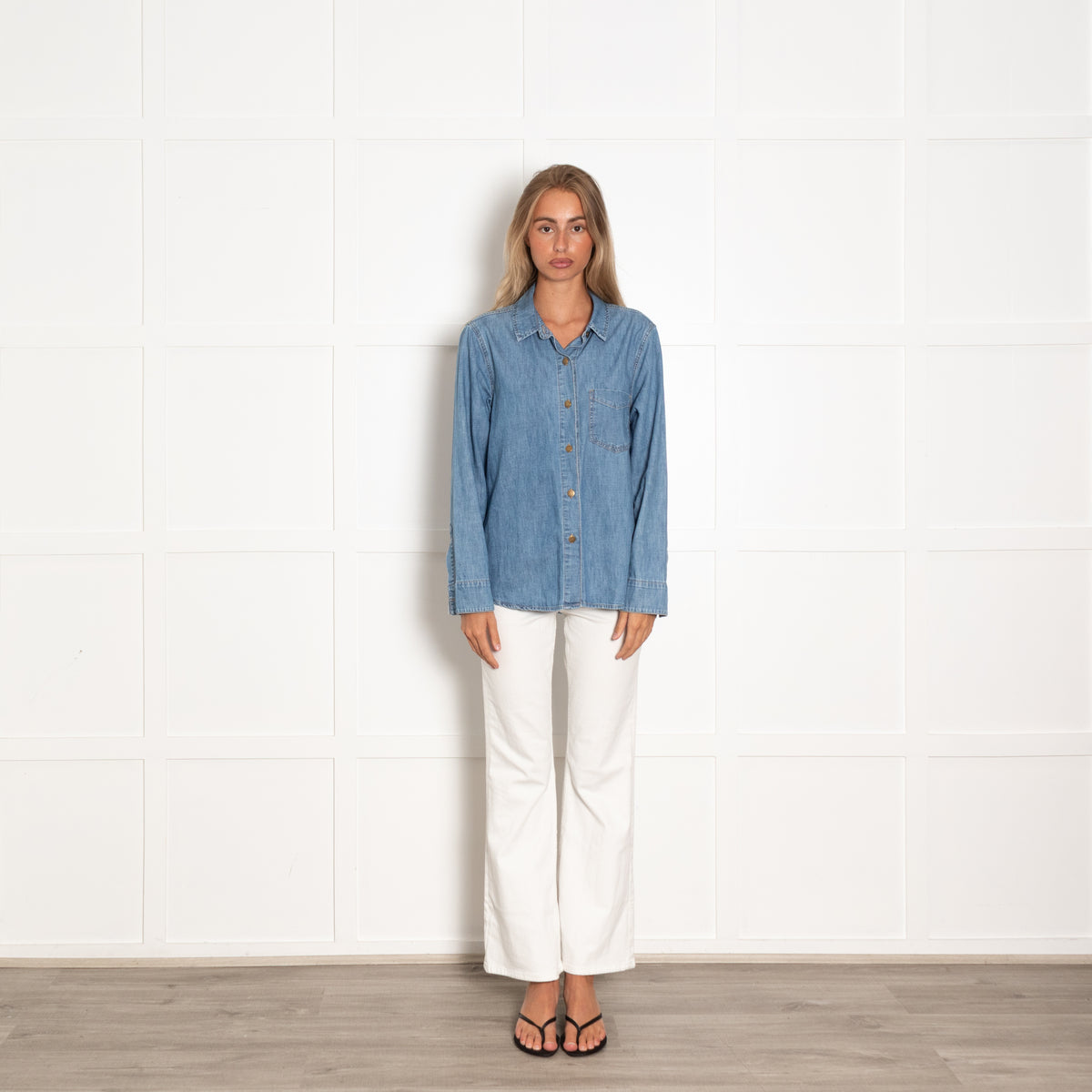 By Iris Blue Denim Long Shirt