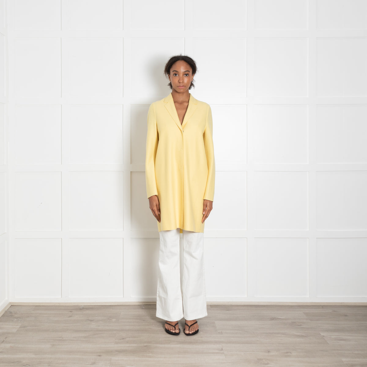 Harris Wharf Buttercup Yellow Double Faced Wool Coat