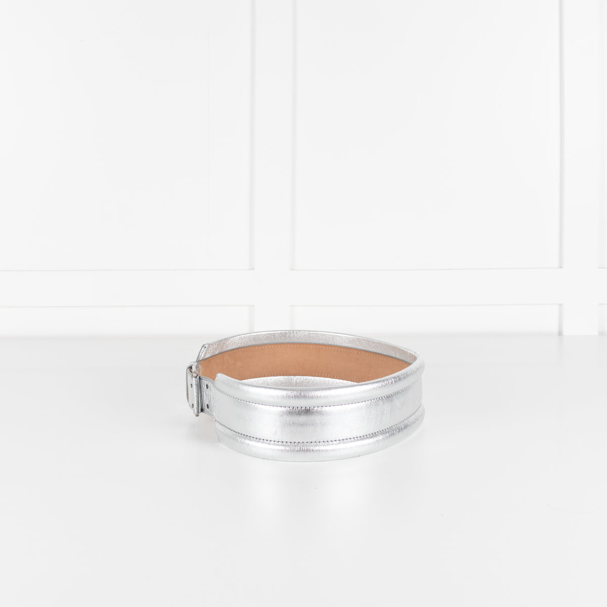 Alexander McQueen Silver Wide Waist Belt