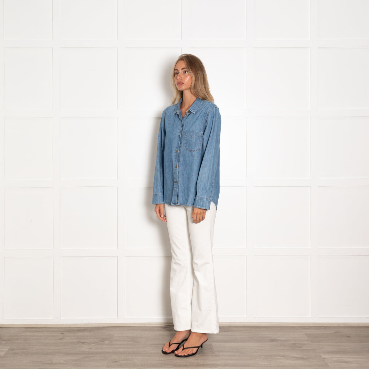 By Iris Blue Denim Long Shirt