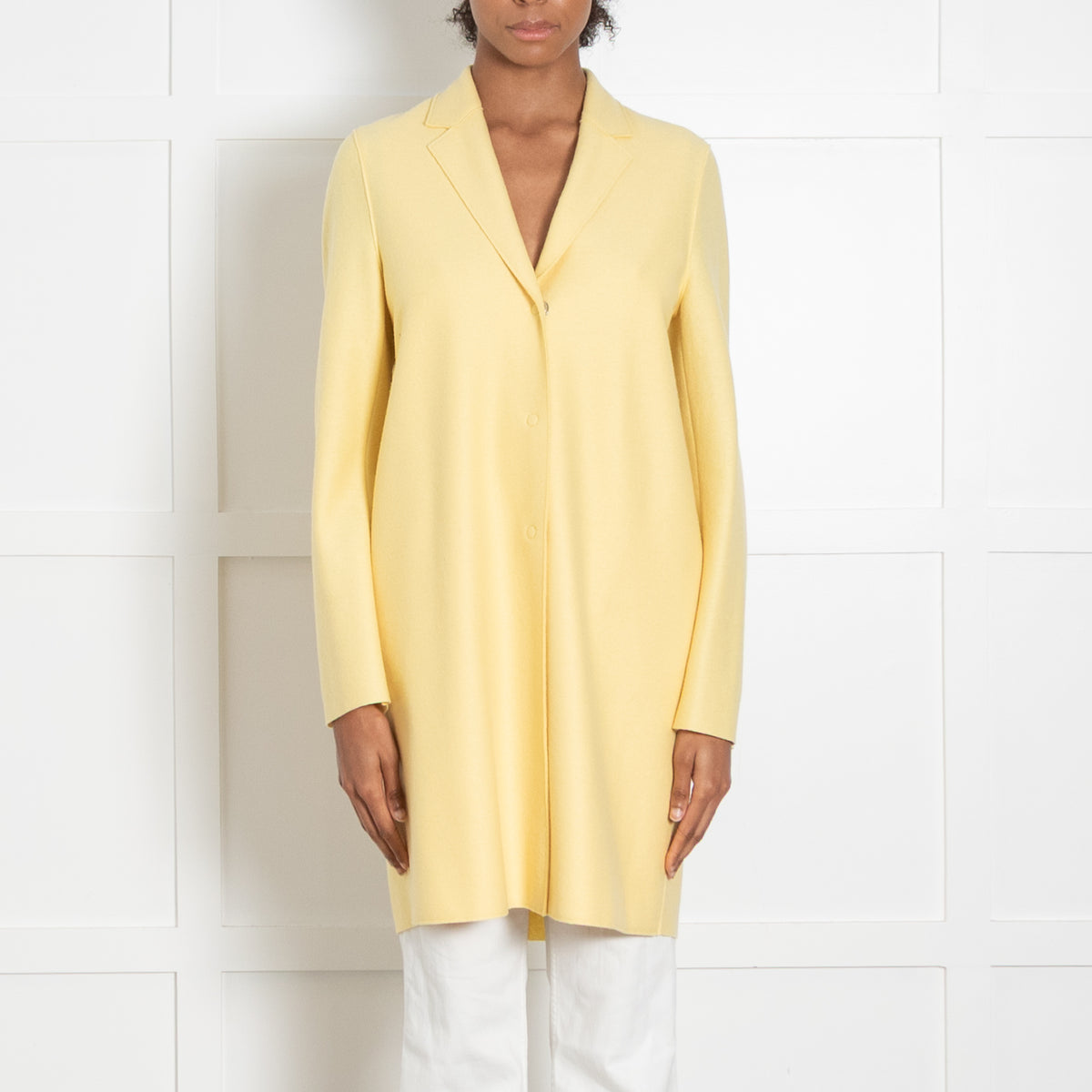 Harris Wharf Buttercup Yellow Double Faced Wool Coat