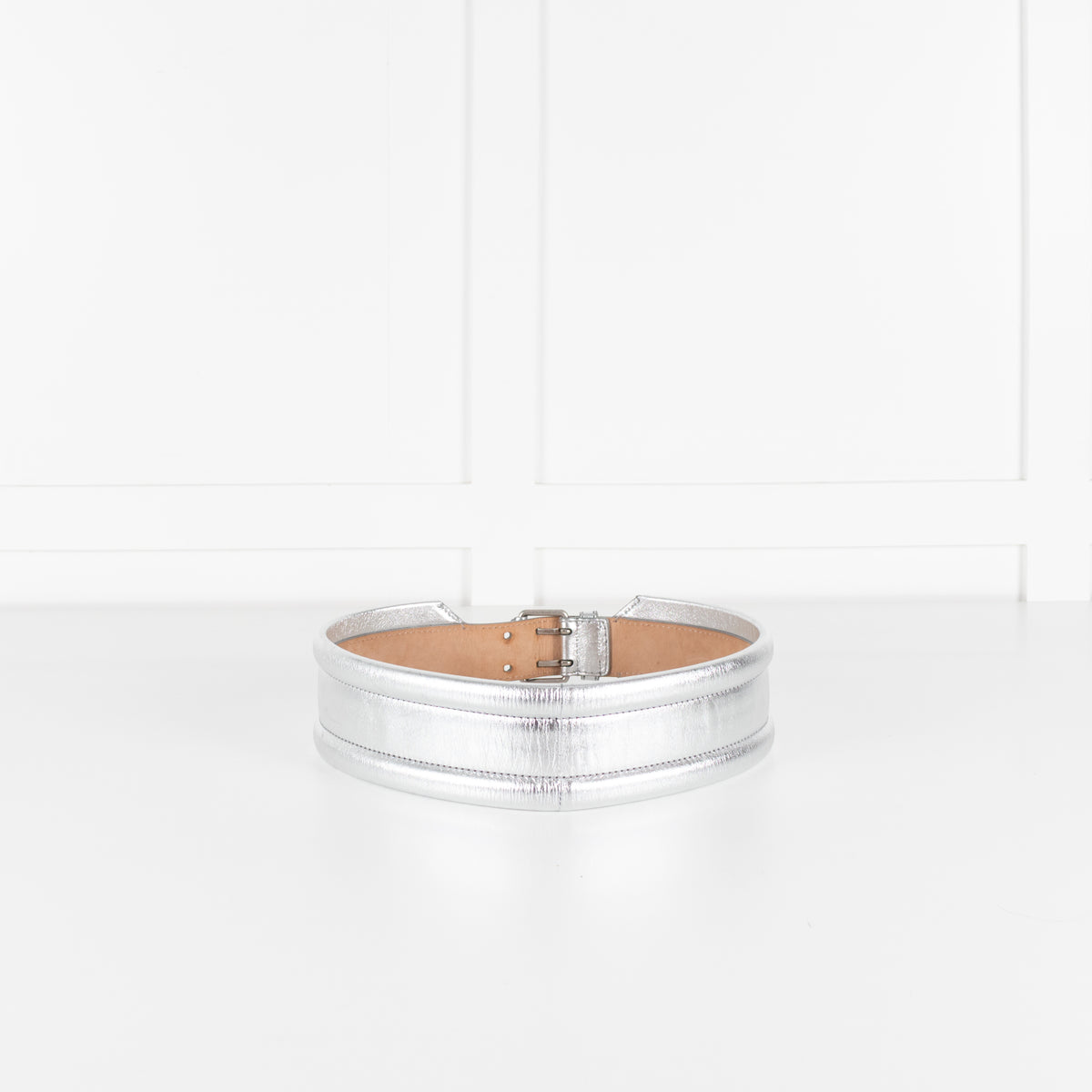 Alexander McQueen Silver Wide Waist Belt