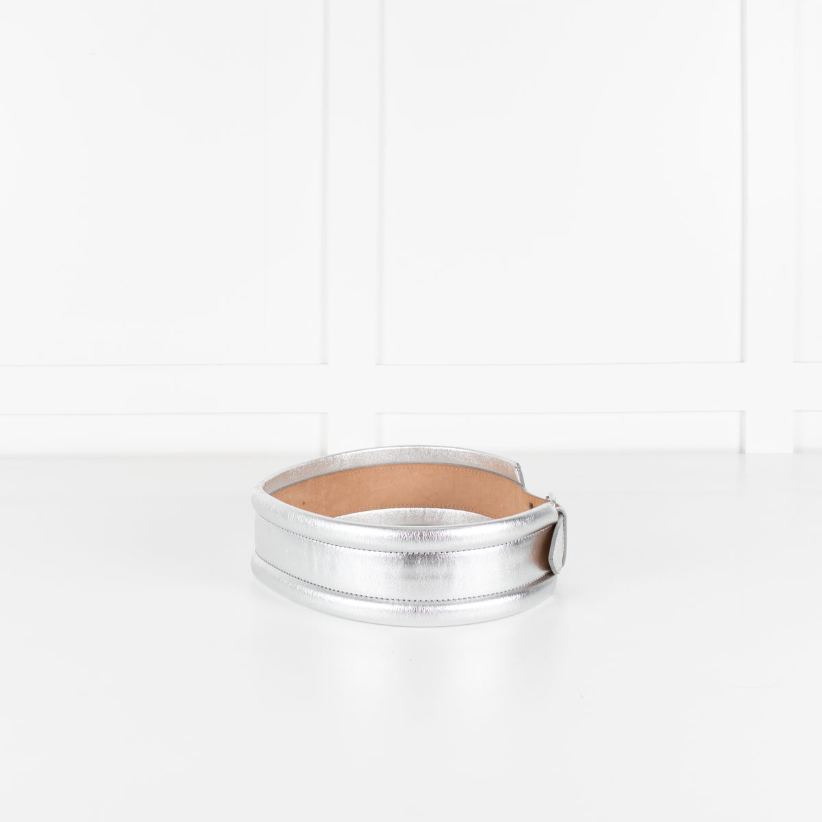 Alexander McQueen Silver Wide Waist Belt