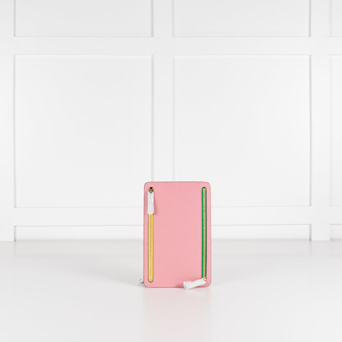 Smythson Candy Pink Multi-Zip  Cross Grain Leather Case