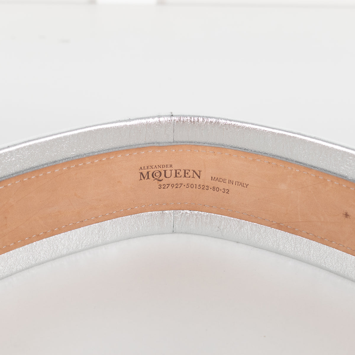 Alexander McQueen Silver Wide Waist Belt