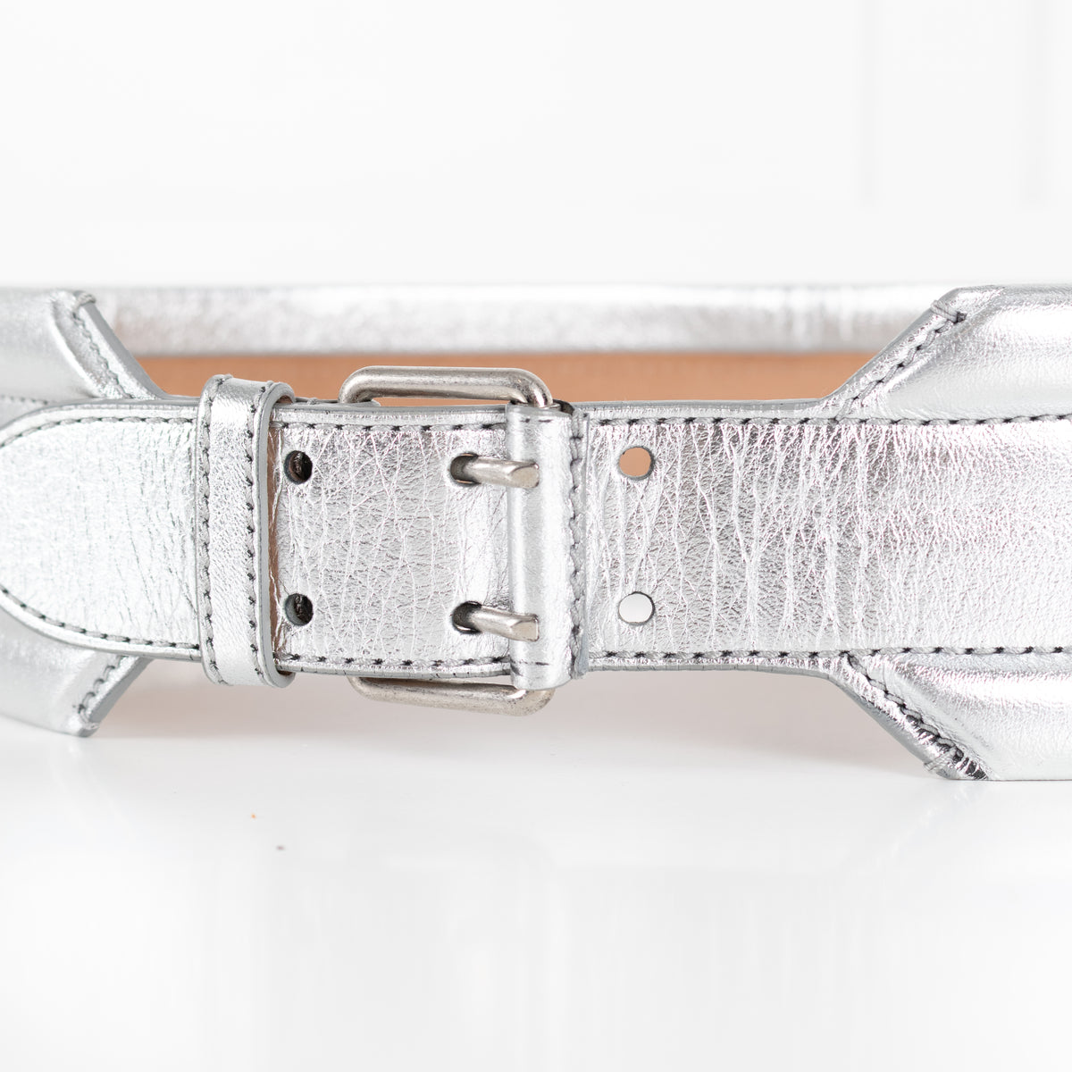 Alexander McQueen Silver Wide Waist Belt