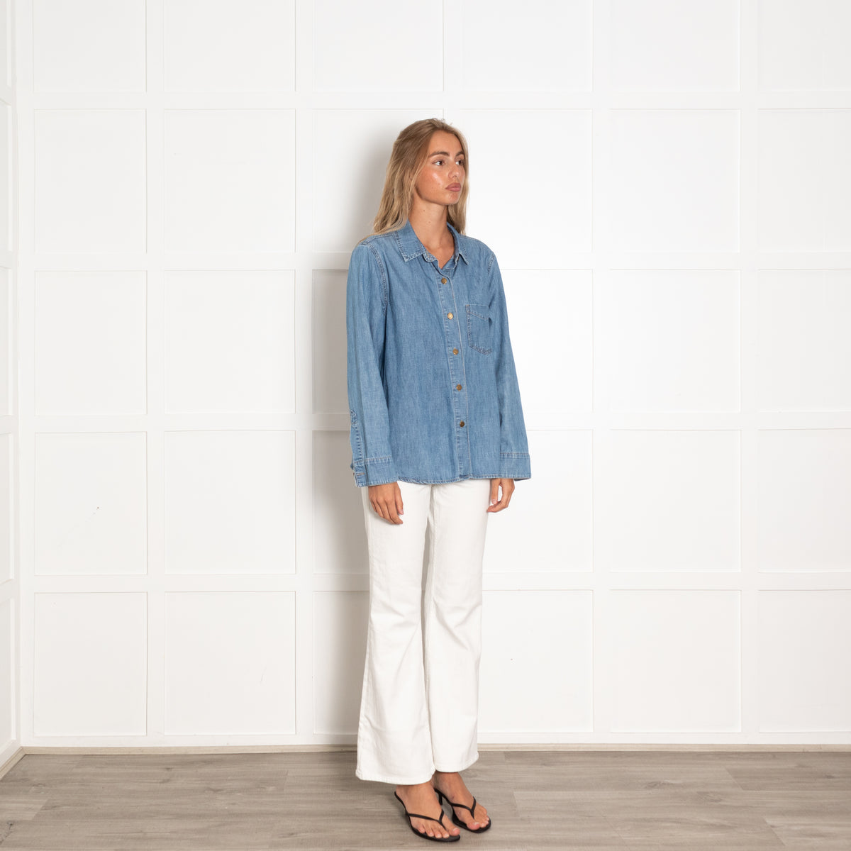 By Iris Blue Denim Long Shirt