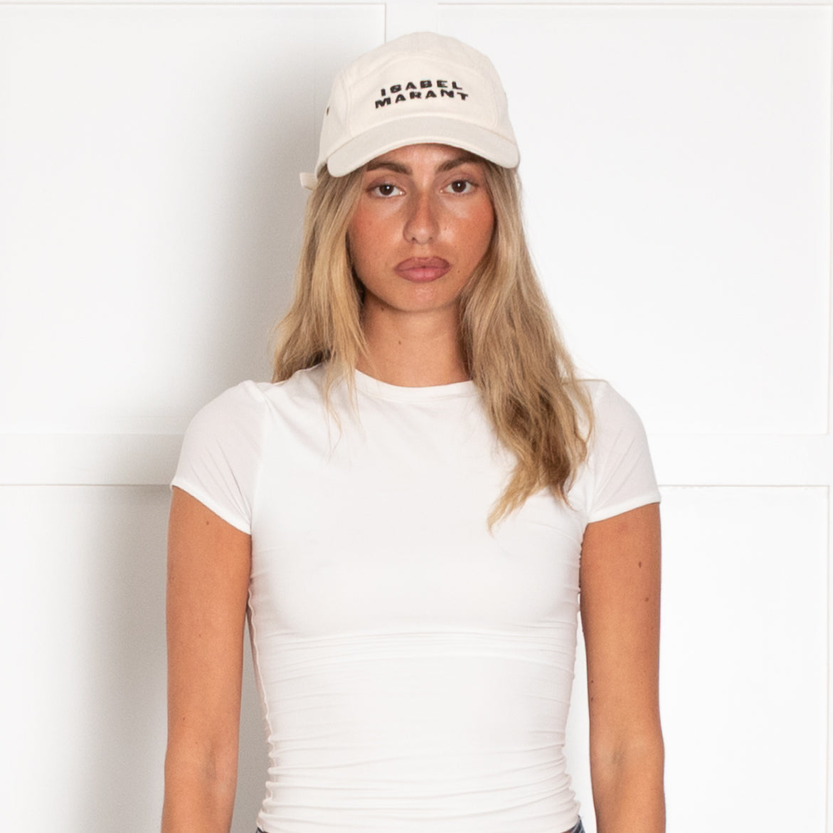 Isabel Marant Cream Tedji Baseball Cap With Black Embroidered Logo