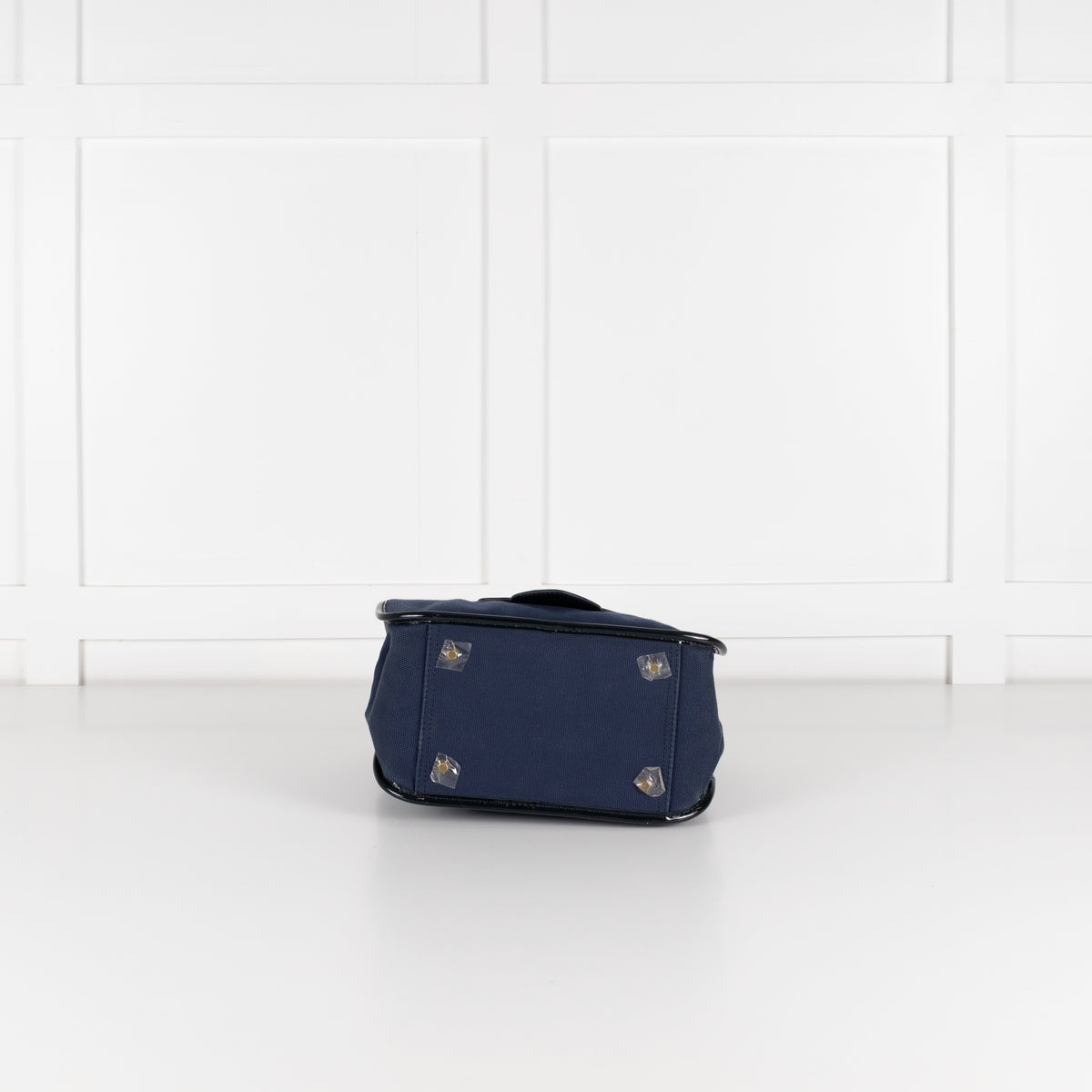 Tila March Navy Bag with Patent Trim