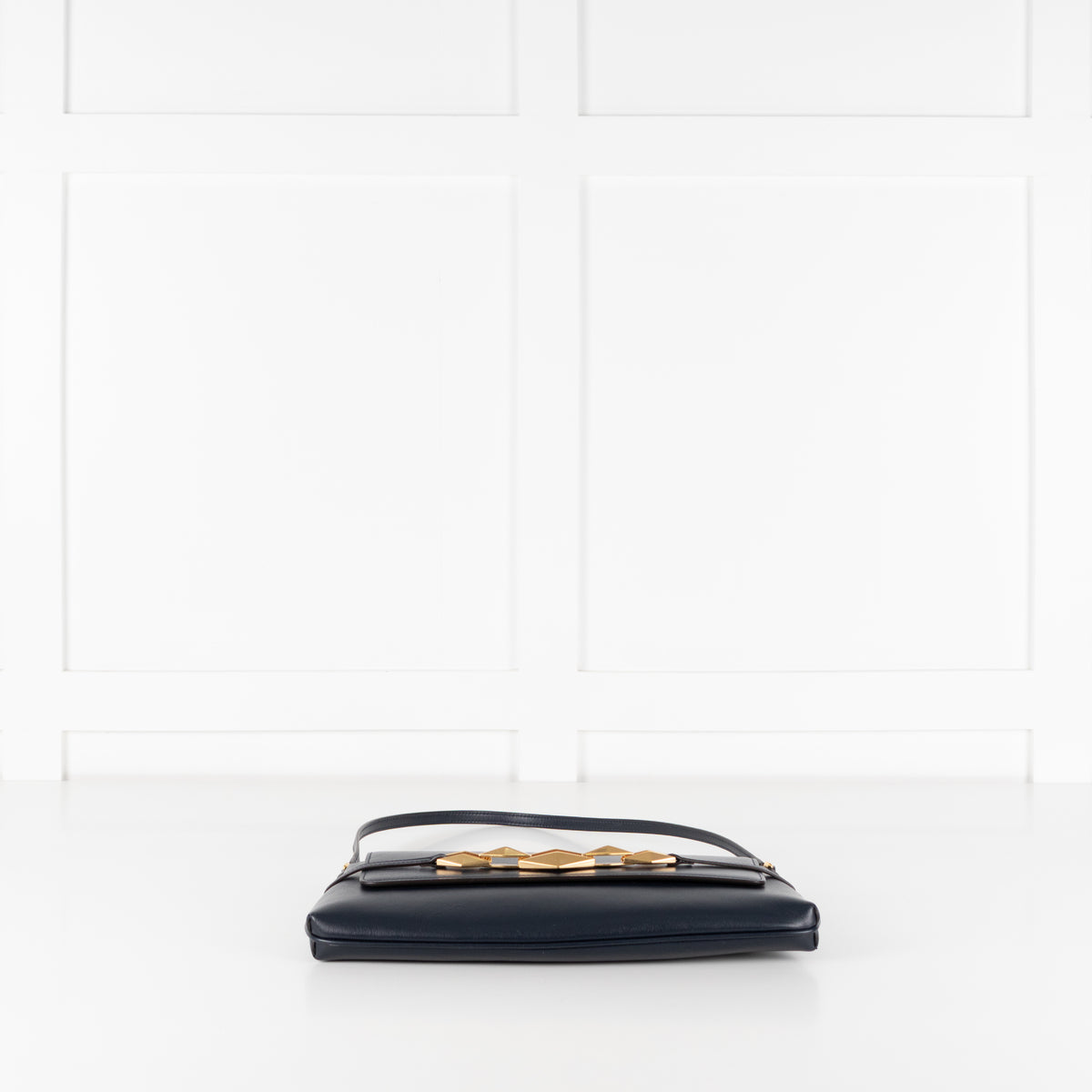 Jimmy Choo Navy Shoulder Bag with Geometric Chain