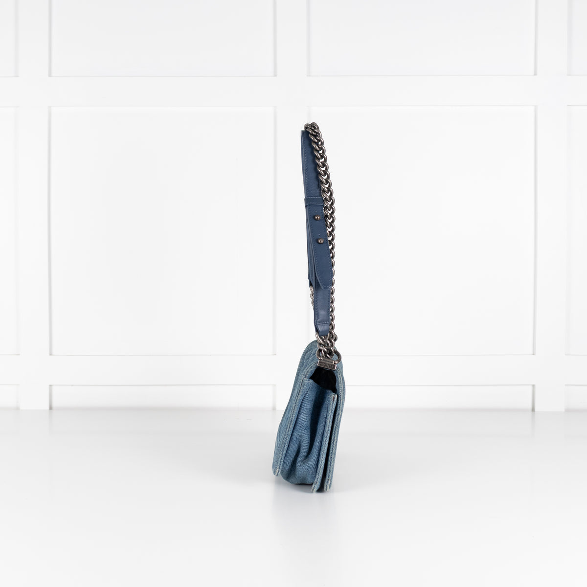 Chanel Blue Denim Medium Flap Boy Bag