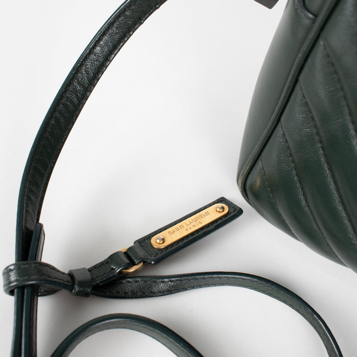 Saint Laurent Green Lou Quilted Leather Camera Bag