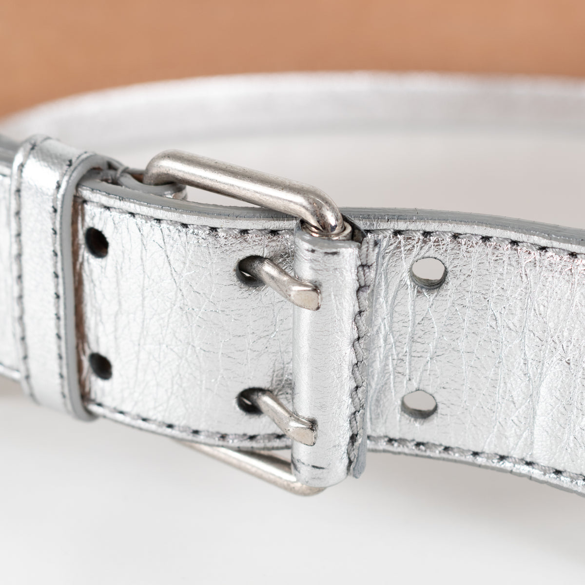 Alexander McQueen Silver Wide Waist Belt