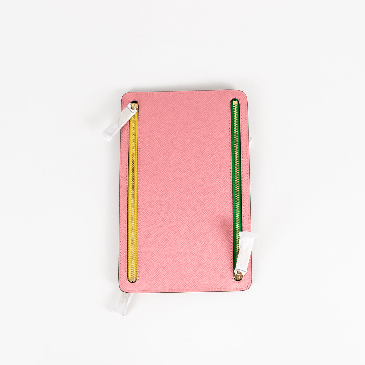Smythson Candy Pink Multi-Zip  Cross Grain Leather Case